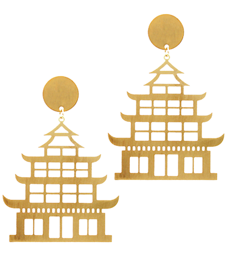 Gold Pagoda Earring