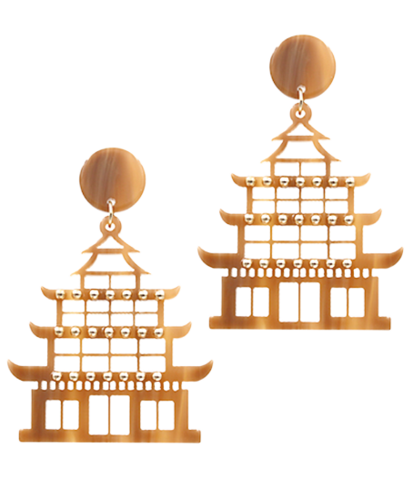 Acrylic Pagoda Earring